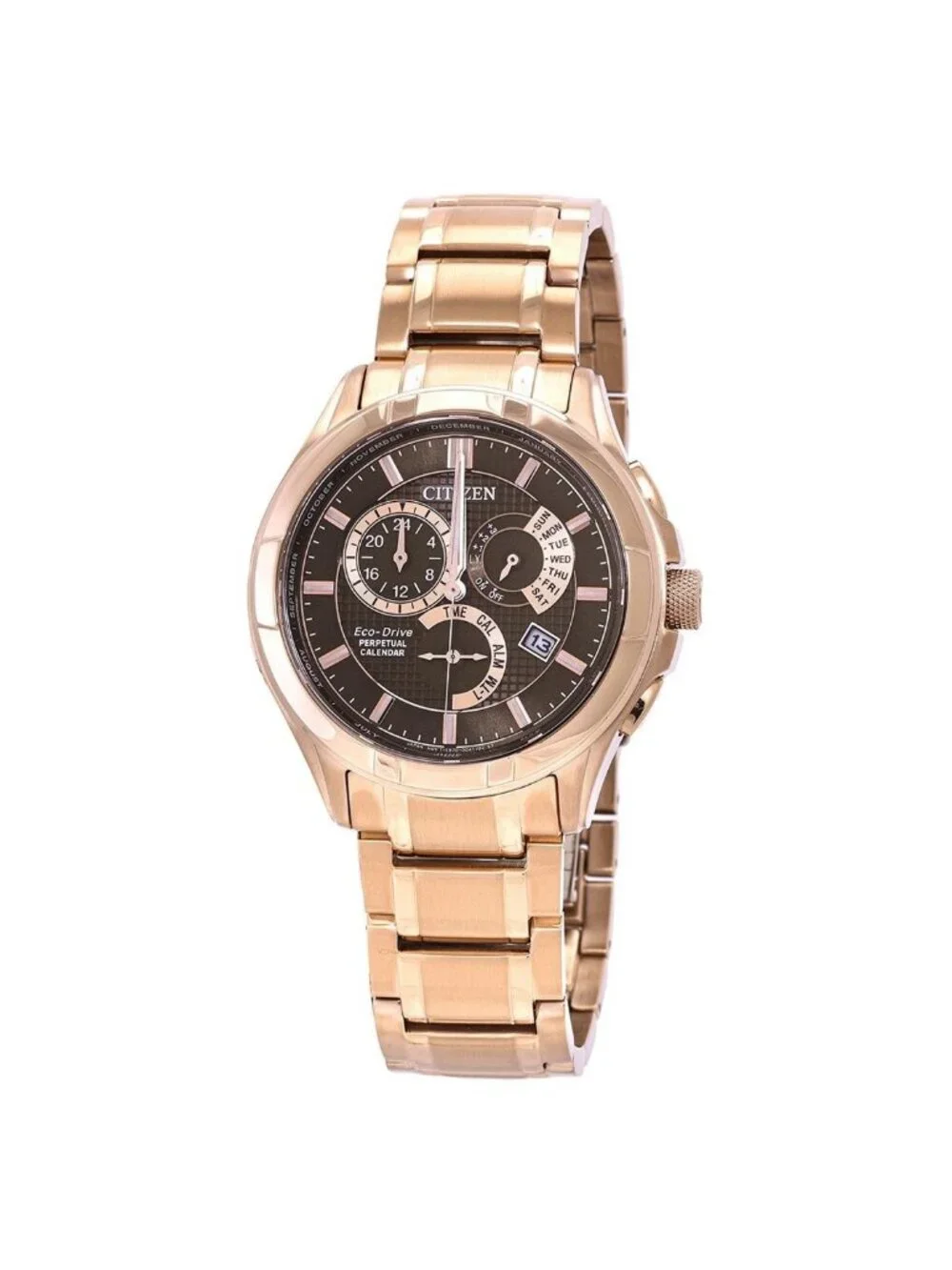 NWT Citizen Eco-Drive Perpetual GMT Brown Dial Men's Watch